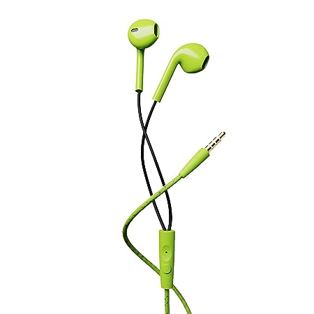 BOAT BASSHEADS 105 WIRED IN EAR EARPHONES WITH MIC (GREEN, SPIRIT LIME)