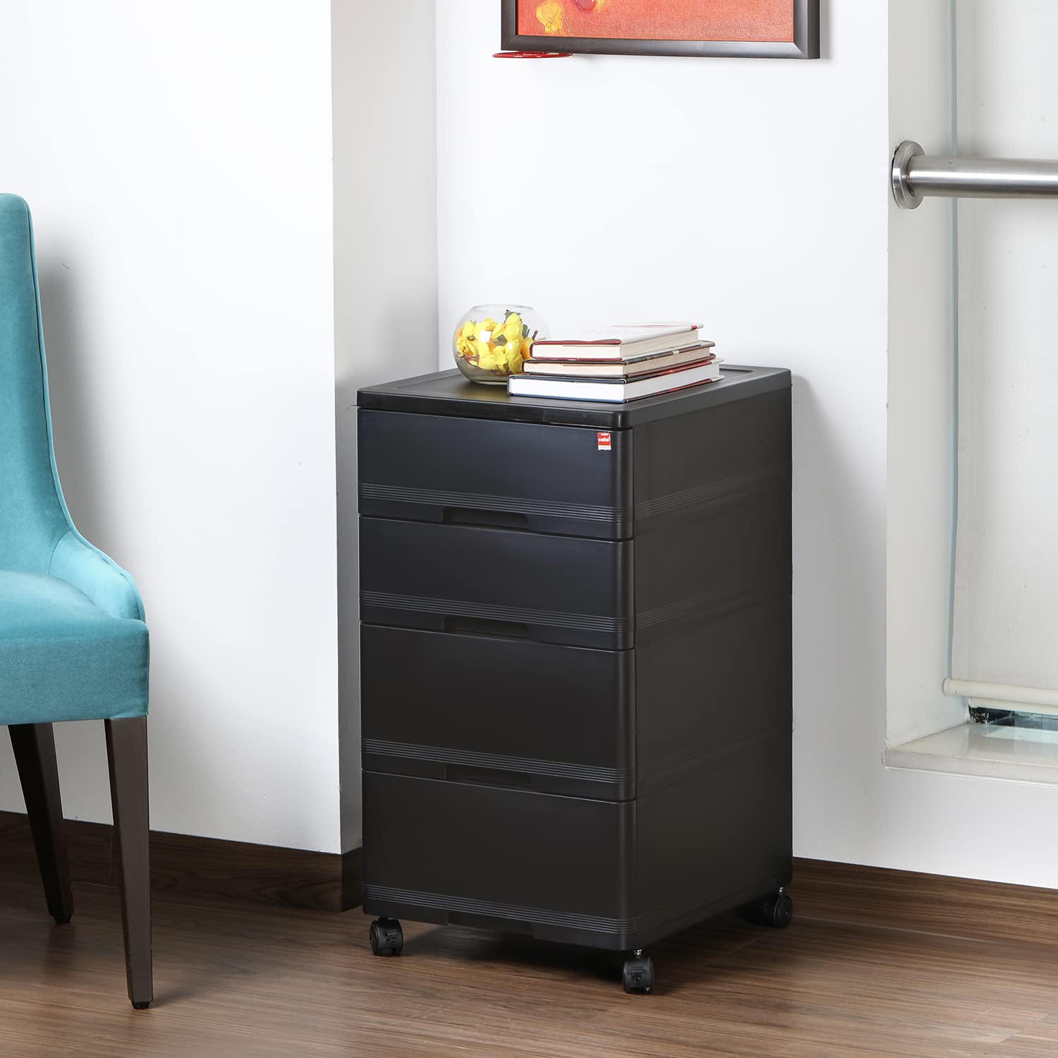 CELLO PLASTIC STOREWELL STORAGE CABINET, BLACK