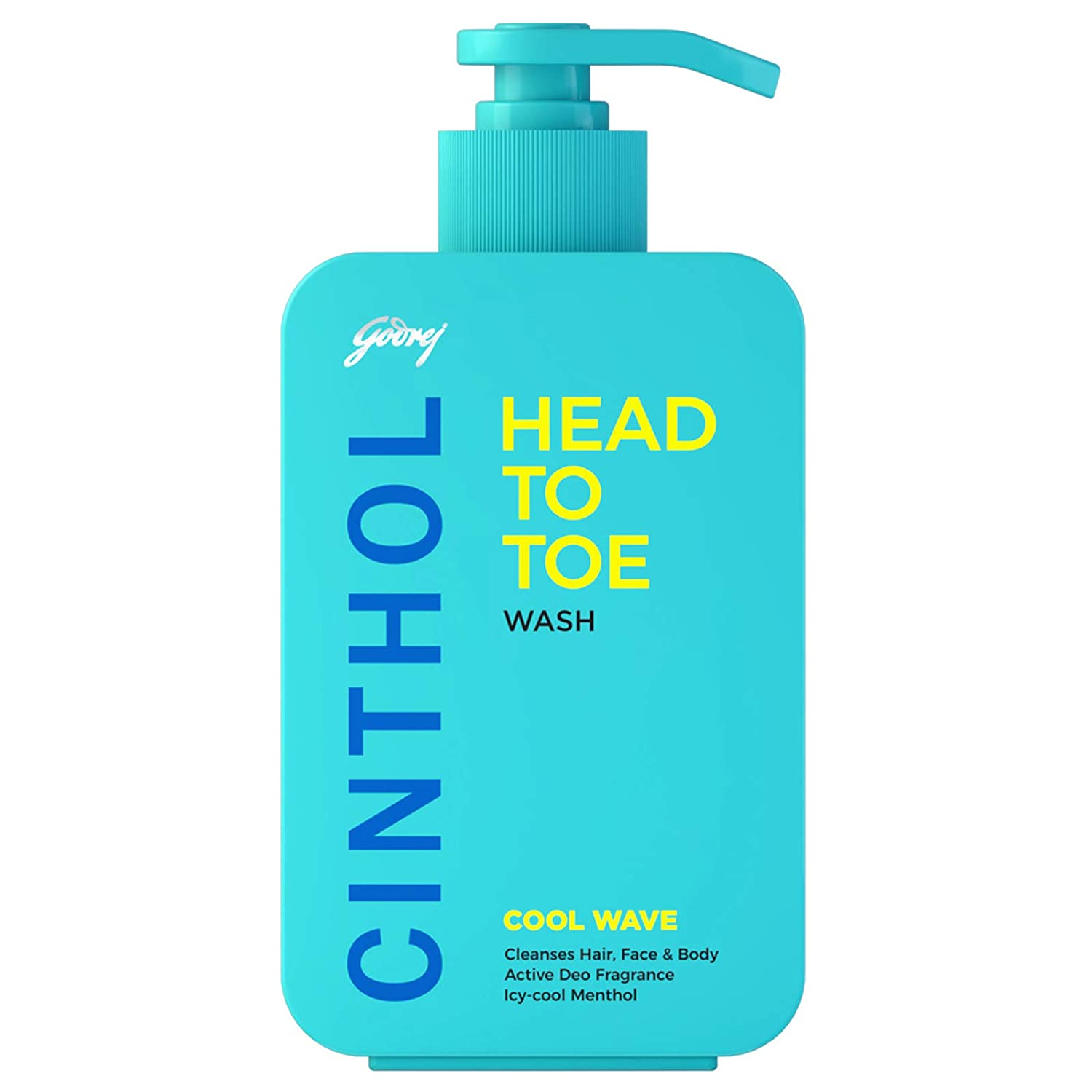 CINTHOL HEAD TO TOE - 3-IN-1 WASH (SHAMPOO, FACE WASH & BODY WASH) PUMP BOTTLE | FOR WOMEN & MEN | COOL WAVE | WITH ARGAN OIL & MENTHOL EXTRACTS (300ML)
