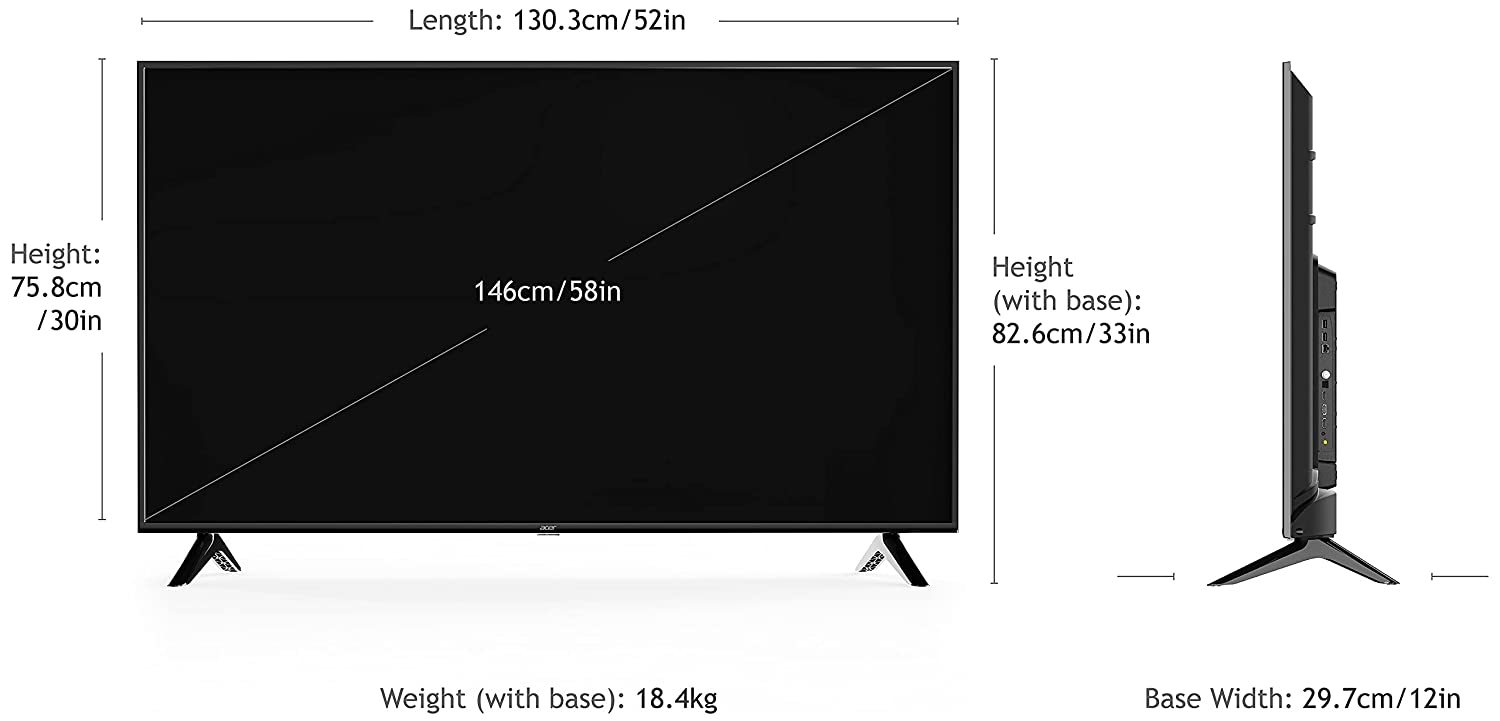 ACER 146 CM (58 INCHES) XL SERIES ULTRA HD ANDROID SMART LED TV AR58AP2851UD (BLACK) (2021 MODEL)