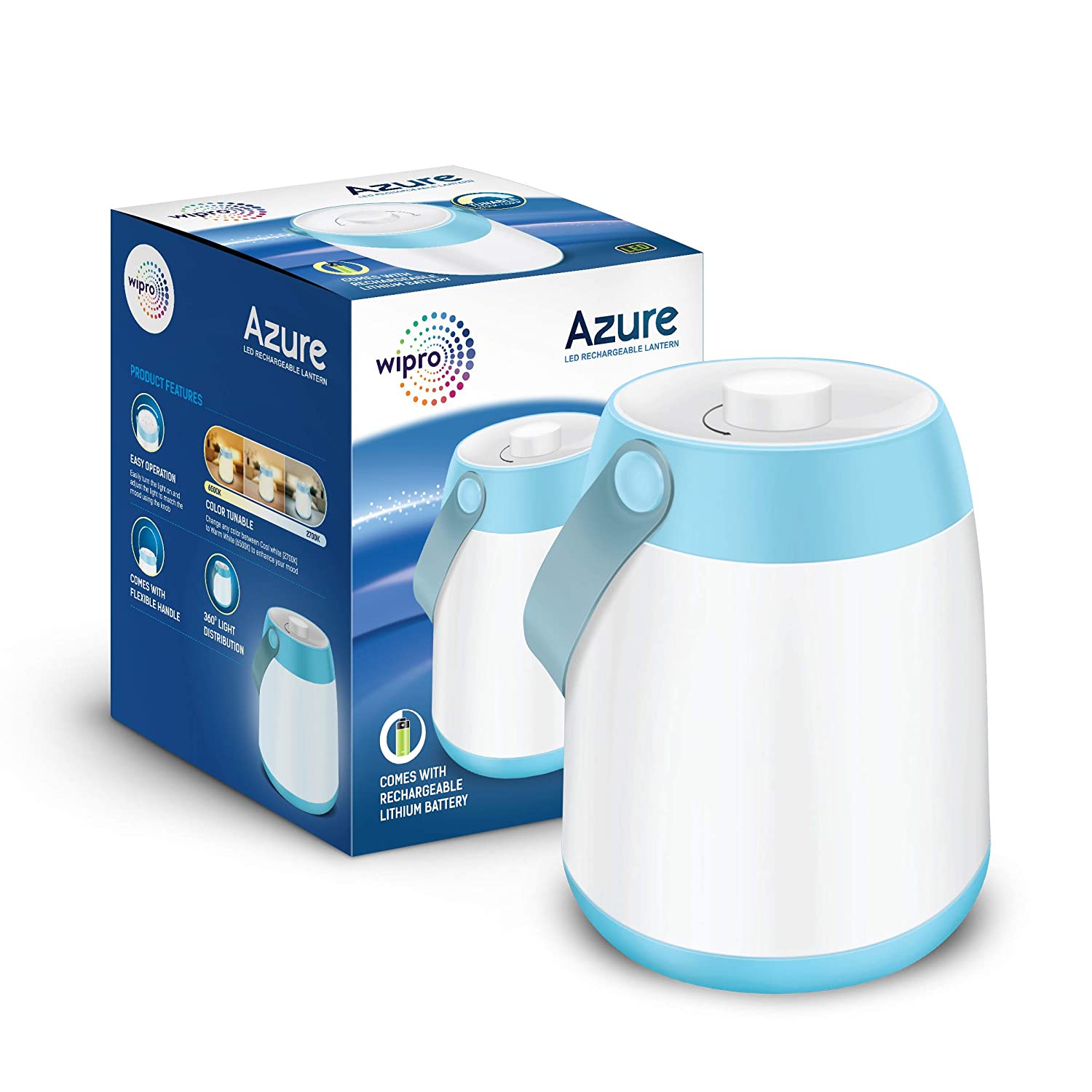 WIPRO LED AZURE LED RECHARGEABLE LANTERN (WHITE)