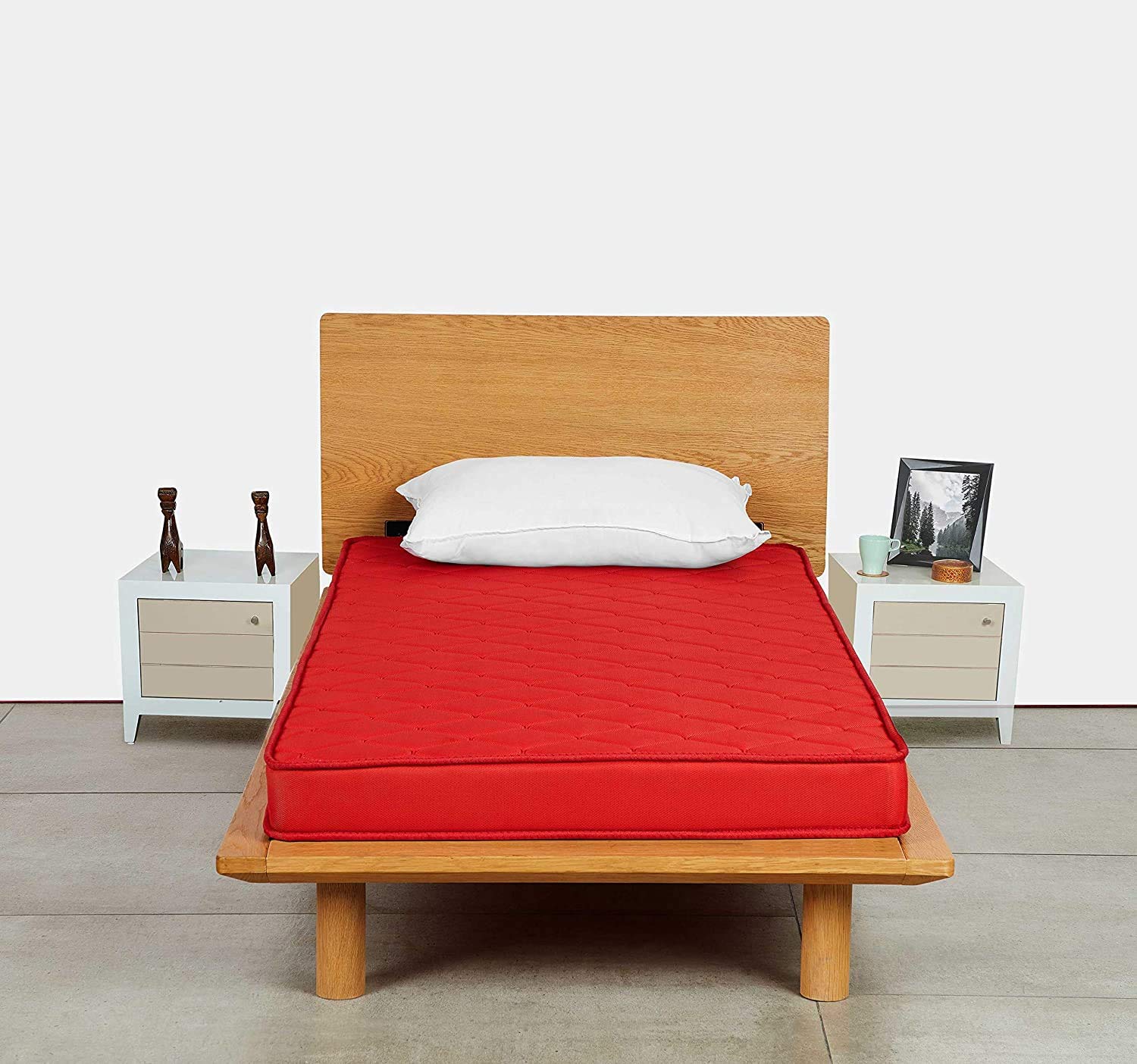 SLEEPWELL STARLITE DISCOVER 4 INCH SINGLE BED SIZE, PU FOAM MATTRESS (RED, 72X35X4 INCHES)