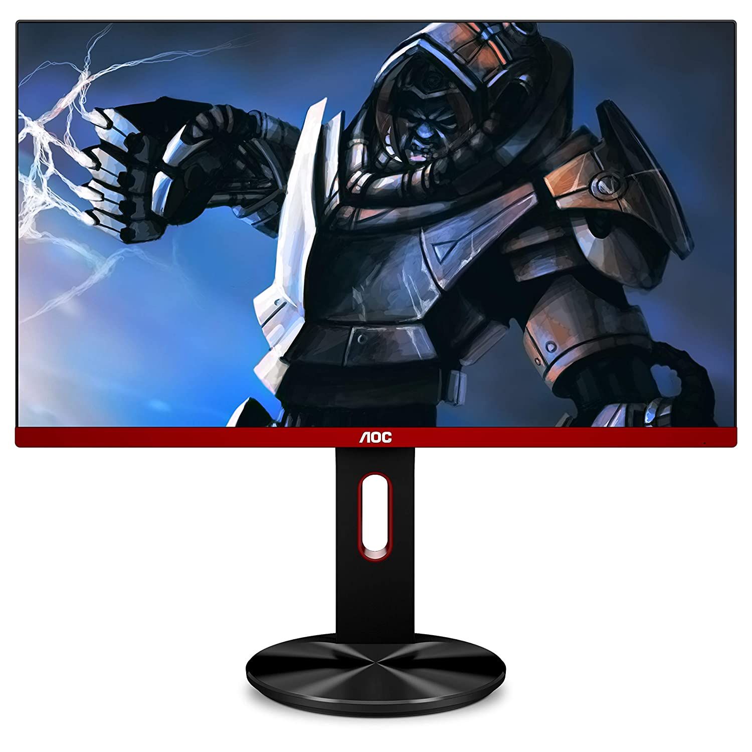 AOC 24.5-INCH LED GAMING MONITOR WITH HDMIX2/VGA PORT/DISPLAY PORT/USB HUB,FULL HD, FREE SYNC, HEIGHT ADJUSTABLE STAND, 144HZ, 1MS, IN-BUILT SPEAKER, WALL MOUNTABLE - G2590PX (BLACK)