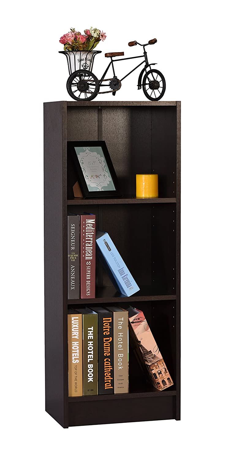 CRAFTOS ASHLEY ENGINEERED WOOD 3-SHELF BOOK SHELF AND STORAGE / DISPLAY UNIT (DARK WENGE, MATTE FINISH)