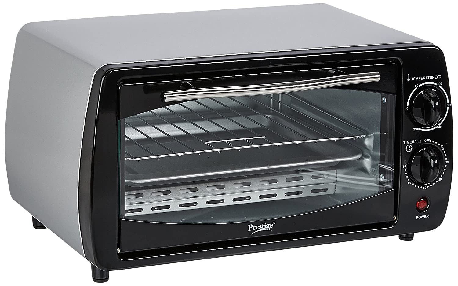 PRESTIGE POTG 9 PC 800-WATT OVEN TOASTER GRILLS (GREY ,9 LITER)