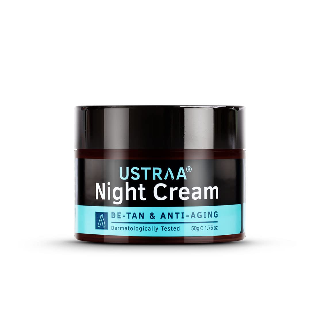 USTRAA NIGHT CREAM - DE-TAN & ANTI-AGING 50G - DERMATOLOGICALLY TESTED - WITH NIACINAMIDE AND LICORIE EXTRACT - NO SULPHATES, NO PARABENS, NO MINERAL OIL