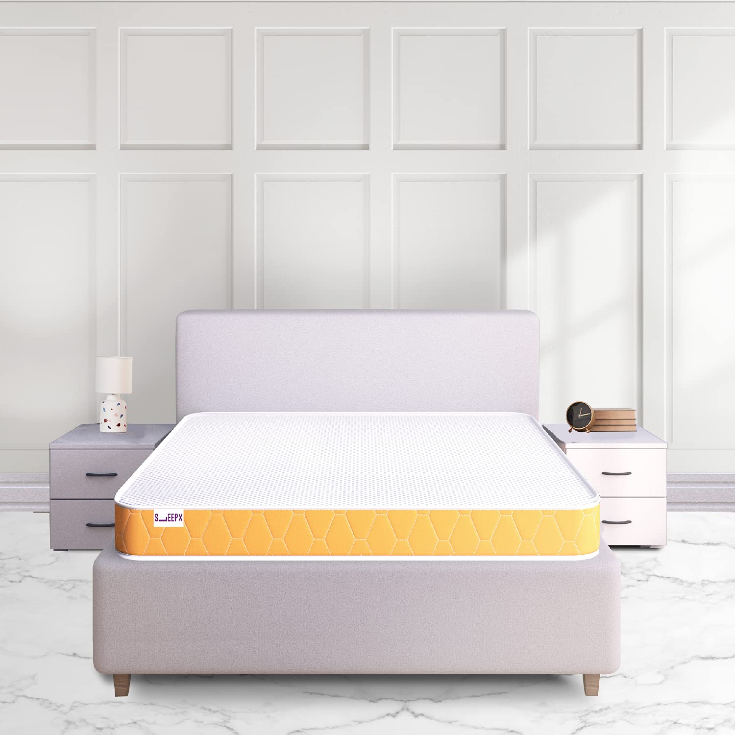 SLEEPX DUAL COMFORT MATTRESS 5 INCH SINGLE BED SIZE, HIGH DENSITY (HD) FOAM- MEDIUM SOFT & HARD (ORANGE, 72X36X5 INCHES)