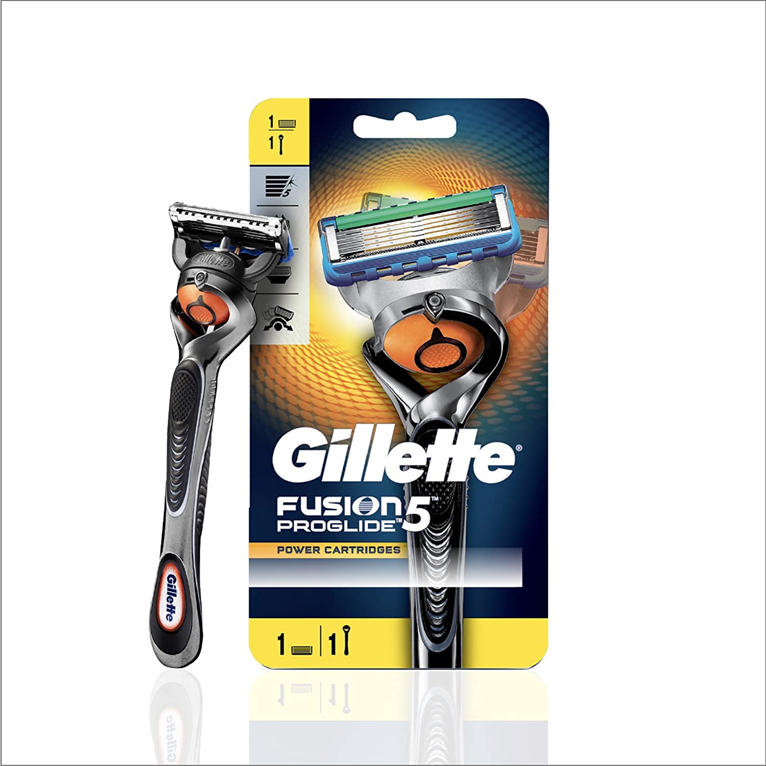 GILLETTE PROGLIDE MEN'S GROOMING RAZOR WITH FLEXBALL TECHNOLOGY - ADAPTS TO FACIAL CONTOURS (1 PC)