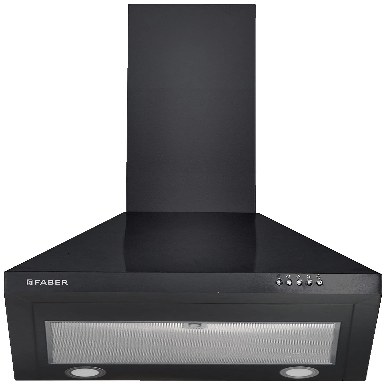 FABER 60 CM 800 M³/HR PYRAMID KITCHEN CHIMNEY (HOOD ROYAL PB PF BK 60, CASSETTE FILTER,PUSH BUTTON, BLACK)