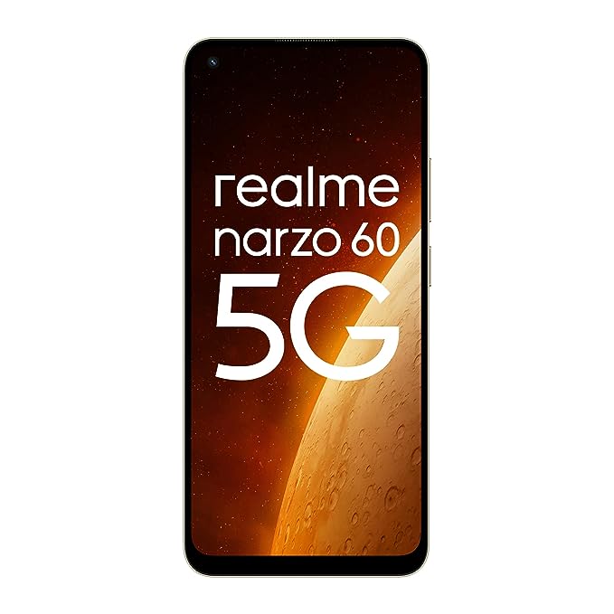 REALME NARZO 60 5G (MARS ORANGE,8GB+128GB) 90HZ SUPER AMOLED DISPLAY | ULTRA PREMIUM VEGAN LEATHER DESIGN | WITH 33W SUPERVOOC CHARGER