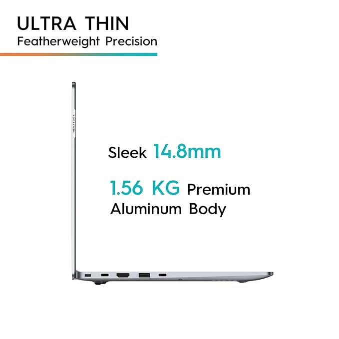 TECNO MEGABOOK T1,INTEL CORE 11TH GEN I3 PROCESSOR (8GB RAM/512GB SSD STORAGE), 15.6-INCH(39.62 CM) EYE COMFORT DISPLY, (14.8MM ULTRA SLIM/70 WH LARGE BATTERY/WINDOWS 11/ MOONSHINE SILVER / 1.56 KG)