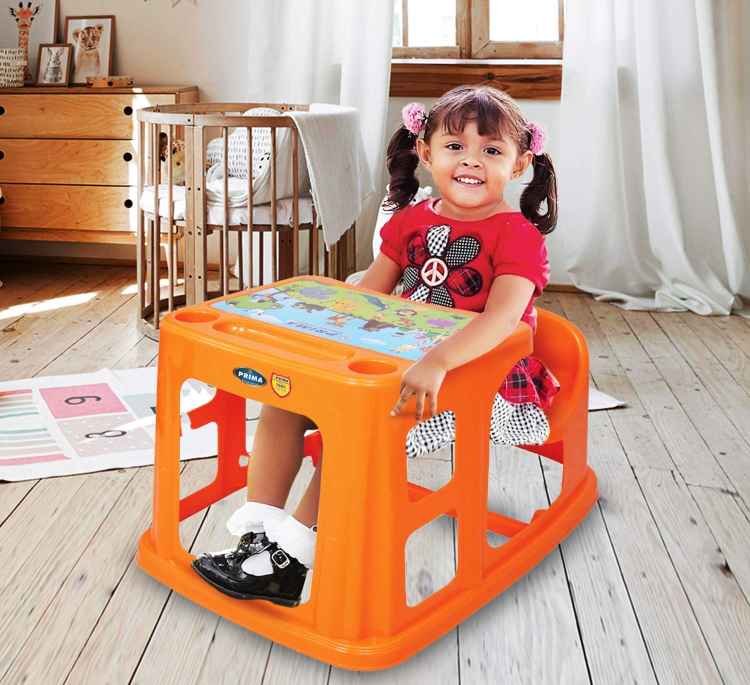 PRIMA JUNIOR AND SENIOR KIDS STUDY TABLE | PLAY | DESK | PLASTIC CHAIR WITH CUP HOLDER FROM 2-5 YEARS AGE KIDS