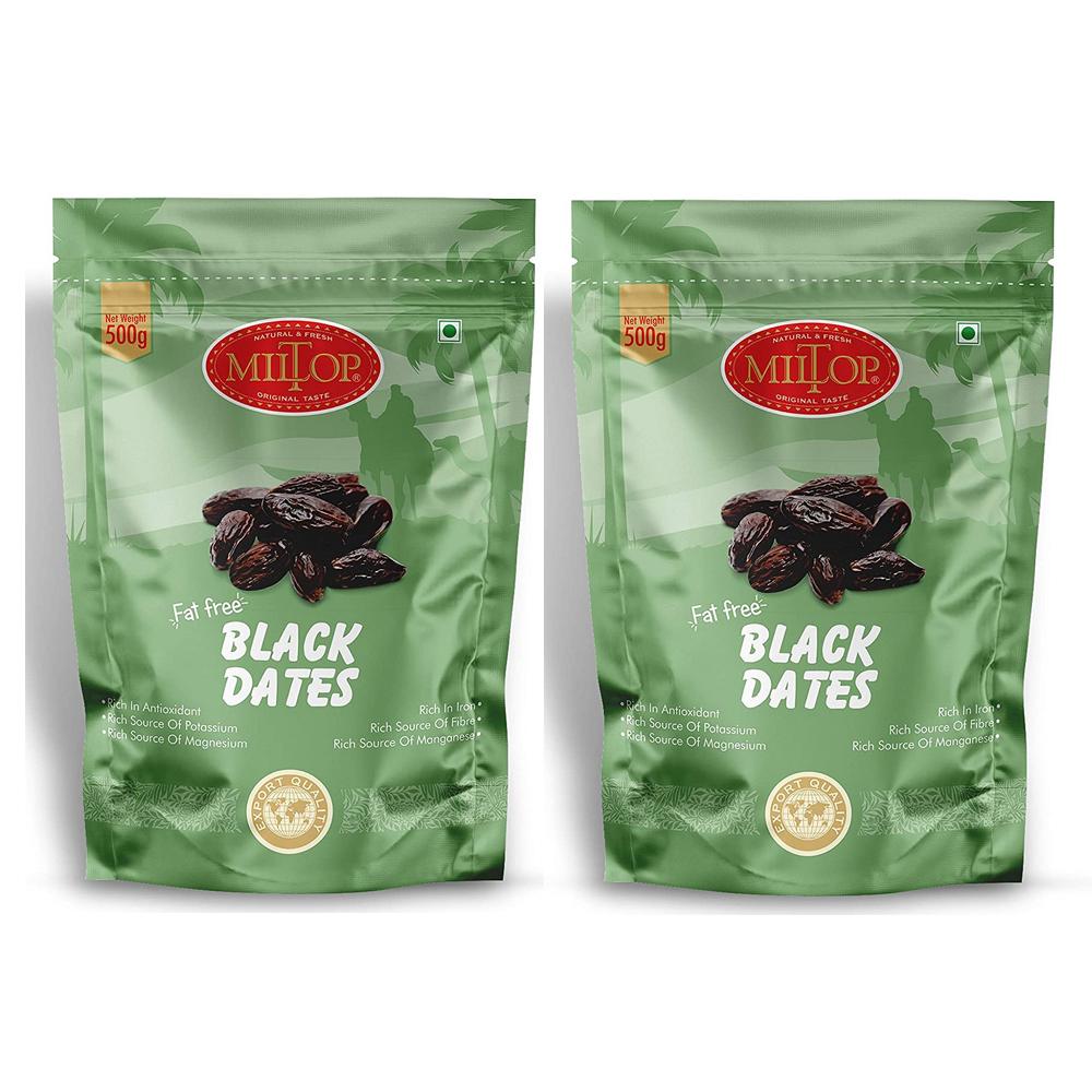 MILTOP BLACK DATES 500 G (PACK OF 2)