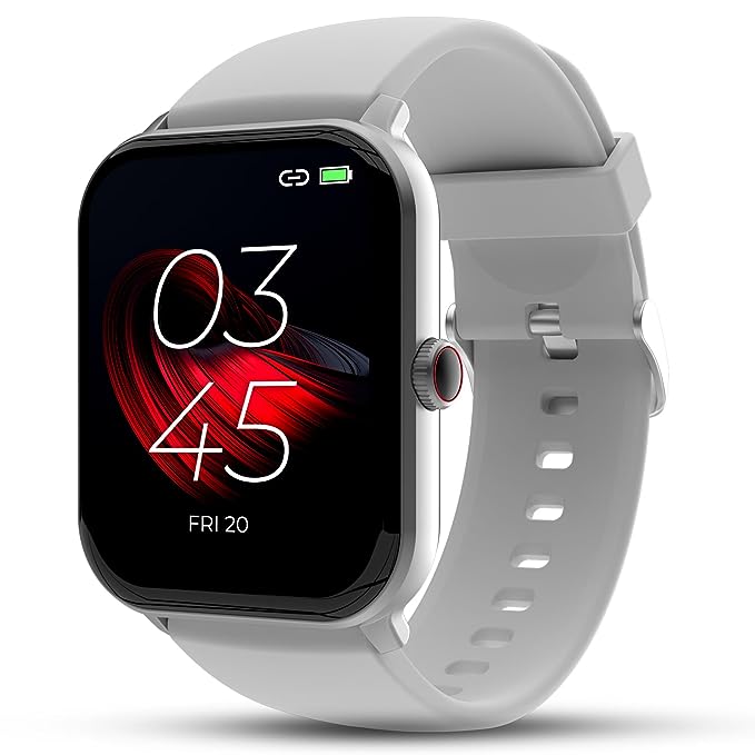 BEATXP MARV NEO 1.85” (4.6 CM) DISPLAY, BLUETOOTH CALLING SMART WATCH, SMART AI VOICE ASSISTANT, 100+ SPORTS MODES, HEART & SPO2 MONITORING, IP68, FAST CHARGING (SILVER)