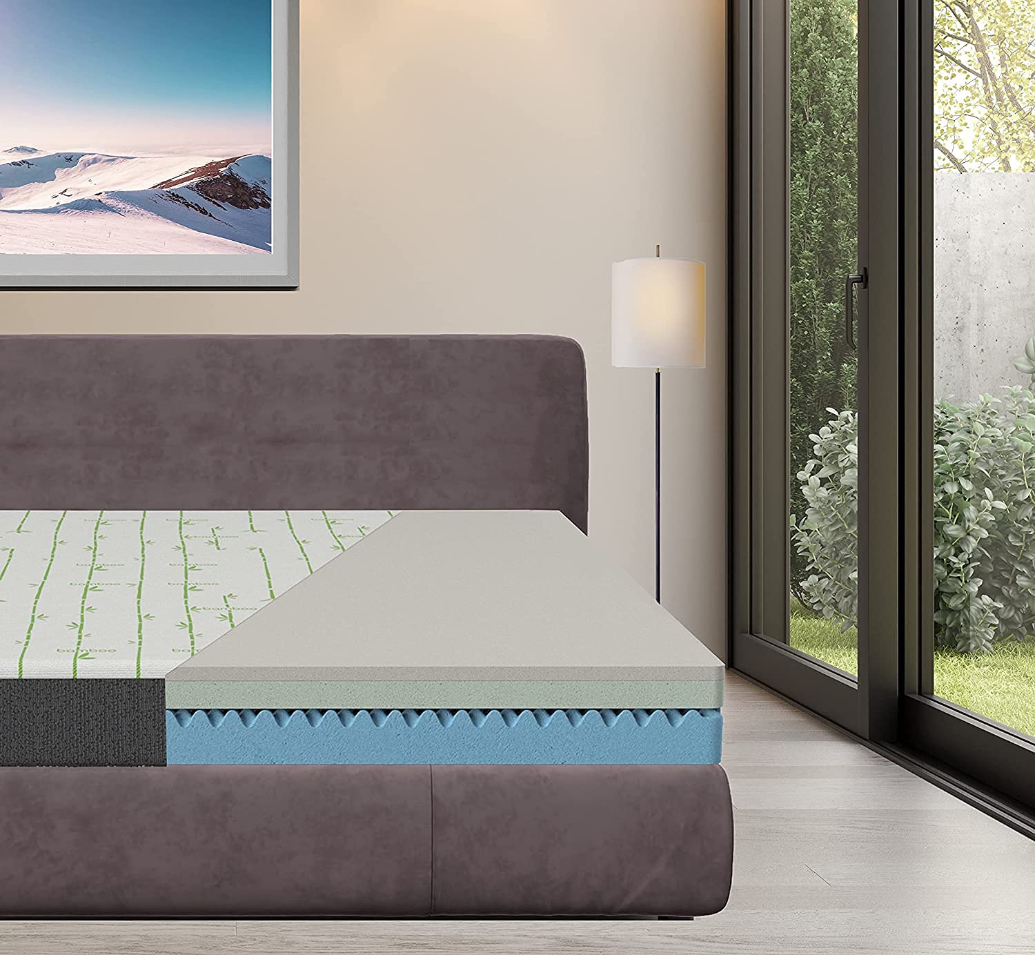 BAMBOO MATTRESS ORTHO S ECO FRIENDLY ANTIBACTERIAL SOFT BREATHABLE MEMORY FOAM MATTRESS | SINGLE BED SIZE MATTRESS WITH COOLING EFFECT & HYPOALLERGENIC BAMBOO MATTRESS (72X36X6 -INCH)