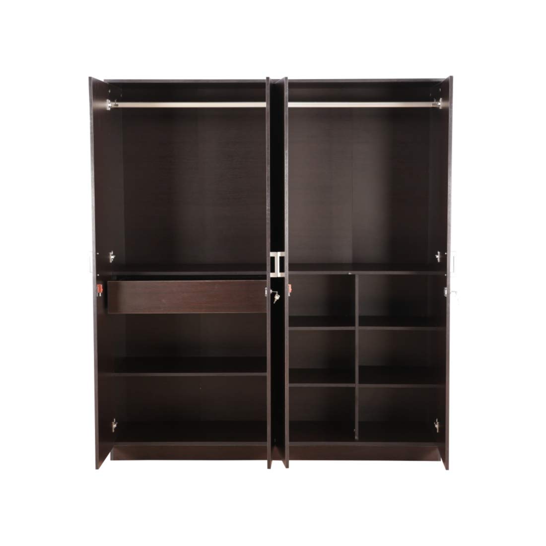 HOMETOWN PRIME ENGINEERED WOOD FOUR DOOR WARDROBE IN WENGE COLOUR