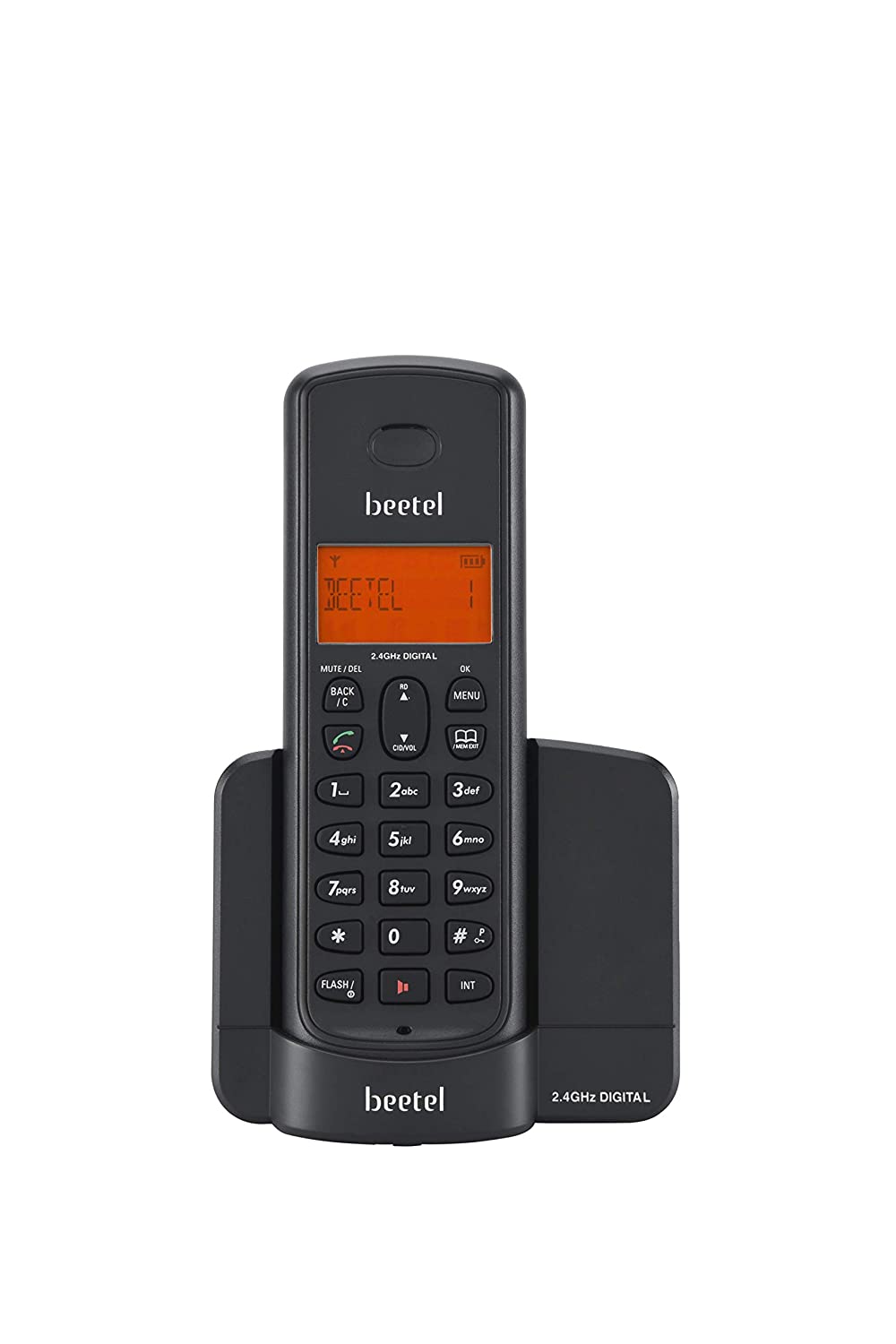 BEETEL X90 CORDLESS 2.4GHZ LANDLINE PHONE WITH CALLER ID DISPLAY, STORES 50 CONTACTS, UPTO 8HRS OF TALK TIME, SOLID BUILD QUALITY, ALARM FUNCTION, AUTO ANSWER, MUTE & FLASH FUNCTION (BLACK X90)