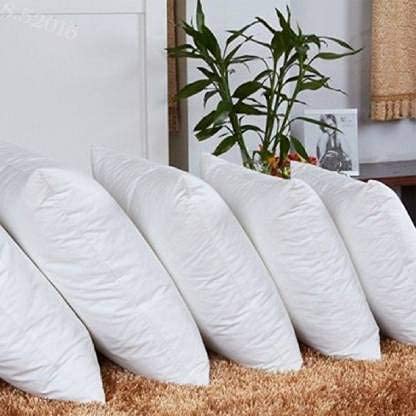 JY HOTEL QUALITY POLYESTER FIBER FILLER CUSHION (16X16 INCHES, WHITE) - SET OF 5