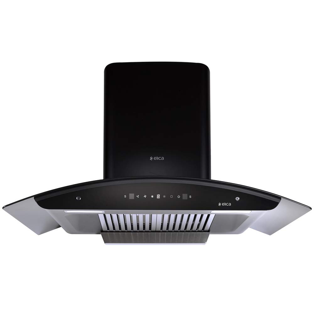 ELICA 90 CM 1425 M3/HR AUTO CLEAN CHIMNEY (WD TBF HAC 90 MS NERO, 2 BAFFLE FILTERS, TOUCH + MOTION SENSOR CONTROL, BLACK)