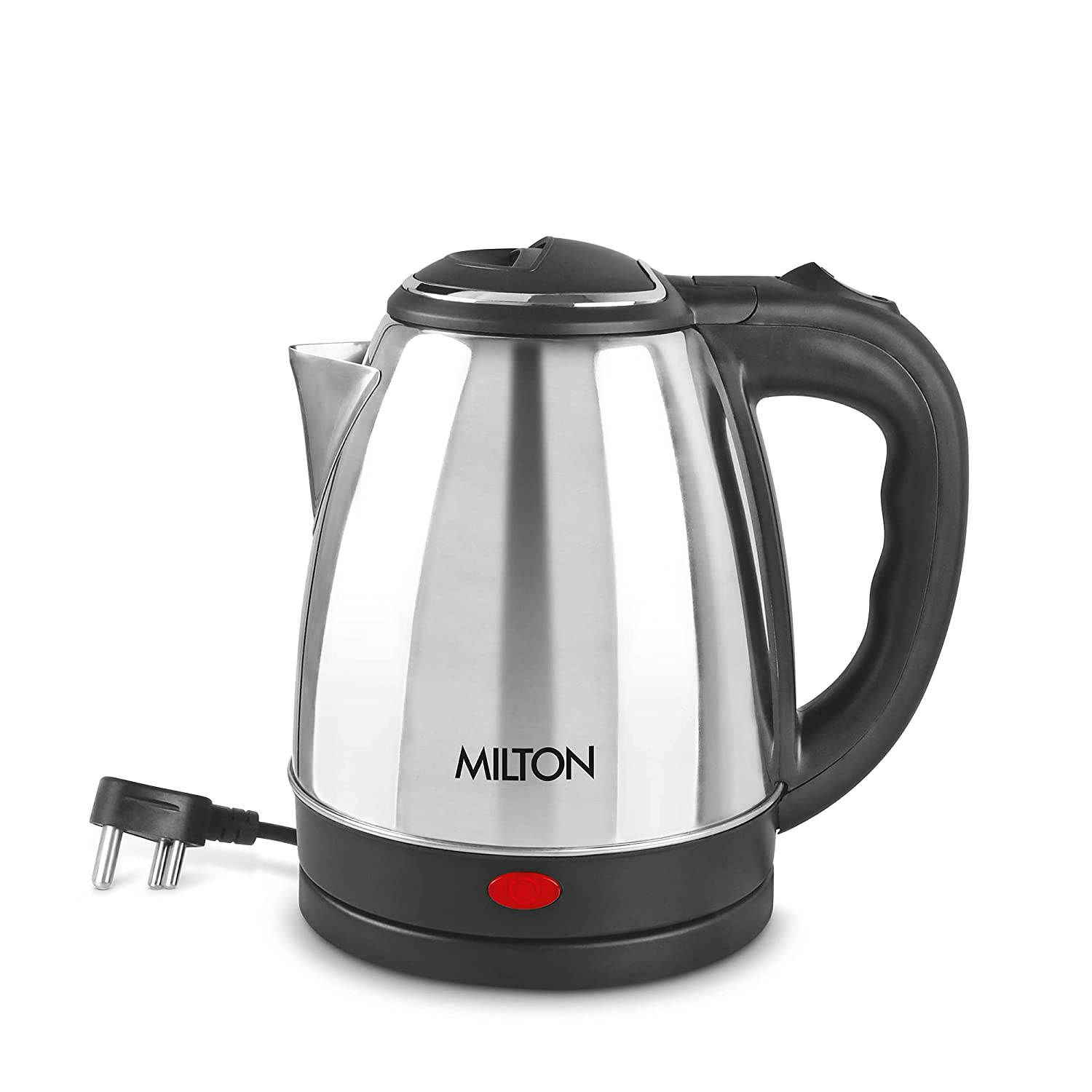 MILTON GO ELECTRO 1.2 STAINLESS STEEL ELECTRIC KETTLE, (1 PIECE), 1.2 LITRES, SILVER | POWER INDICATOR | 1500 WATTS | AUTO CUT-OFF | DETACHABLE 360 DEGREE CONNECTOR | BOILER FOR WATER