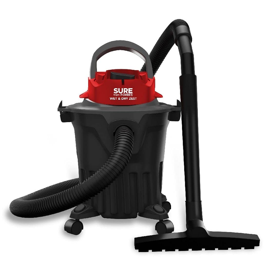 EUREKA FORBES SURE FROM FORBES WET & DRY ZEST MULTIPURPOSE VACUUM CLEANER WITH HIGH POWER SUCTION AND BLOWER, 7 LITRES TANK CAPACITY, COMES WITH MULTIPLE ACCESSORIES (RED & BLACK)