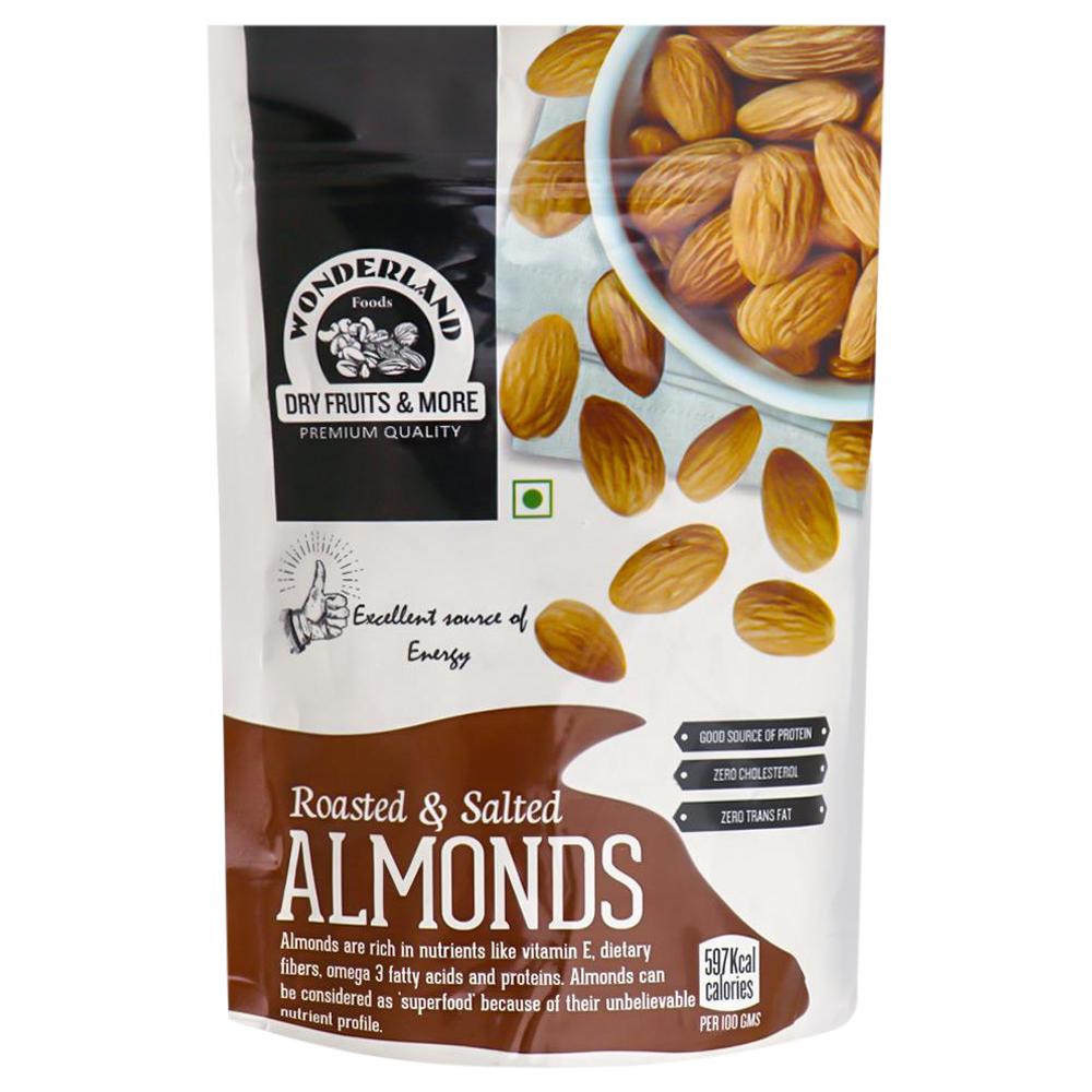 WONDERLAND FOODS ROASTED & SALTED ALMONDS 100 G