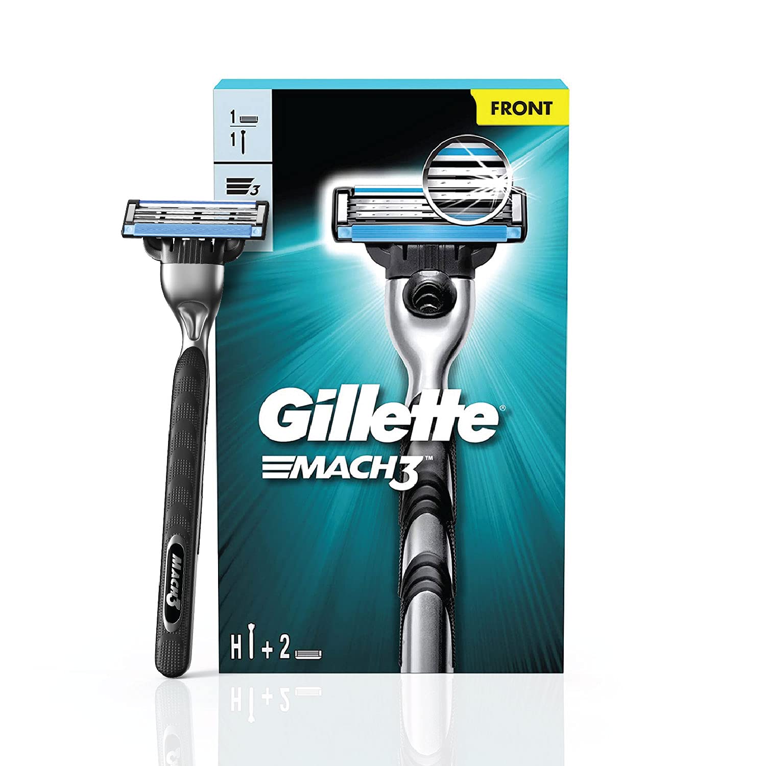 GILLETTE MACH 3 SHAVING RAZOR + 2 CARTRIDGE