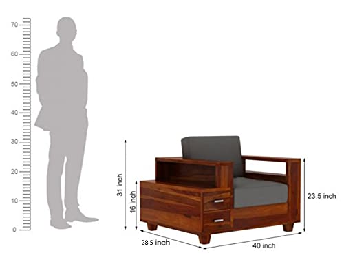 HOME FURNITURE WOODEN SOFA SET FOR LIVING ROOM AND OFFICE FIVE SEATER (5 SEATER, NATURAL TEAK FINISH)