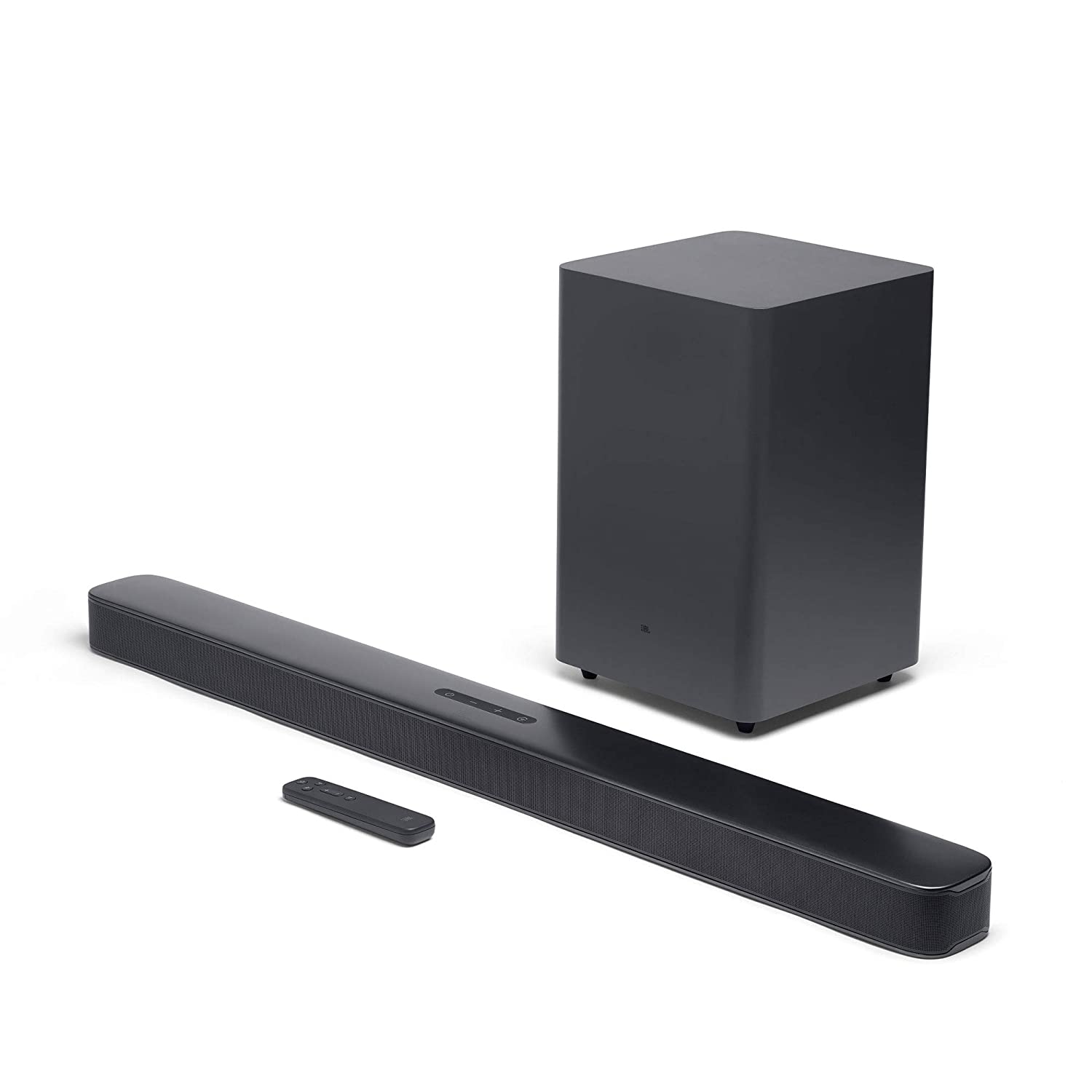 JBL BAR 2.1 DEEP BASS, DOLBY DIGITAL SOUNDBAR WITH WIRELESS SUBWOOFER FOR EXTRA DEEP BASS, 2.1 CHANNEL HOME THEATRE WITH REMOTE, JBL SURROUND SOUND, HDMI ARC, BLUETOOTH & OPTICAL CONNECTIVITY (300W)