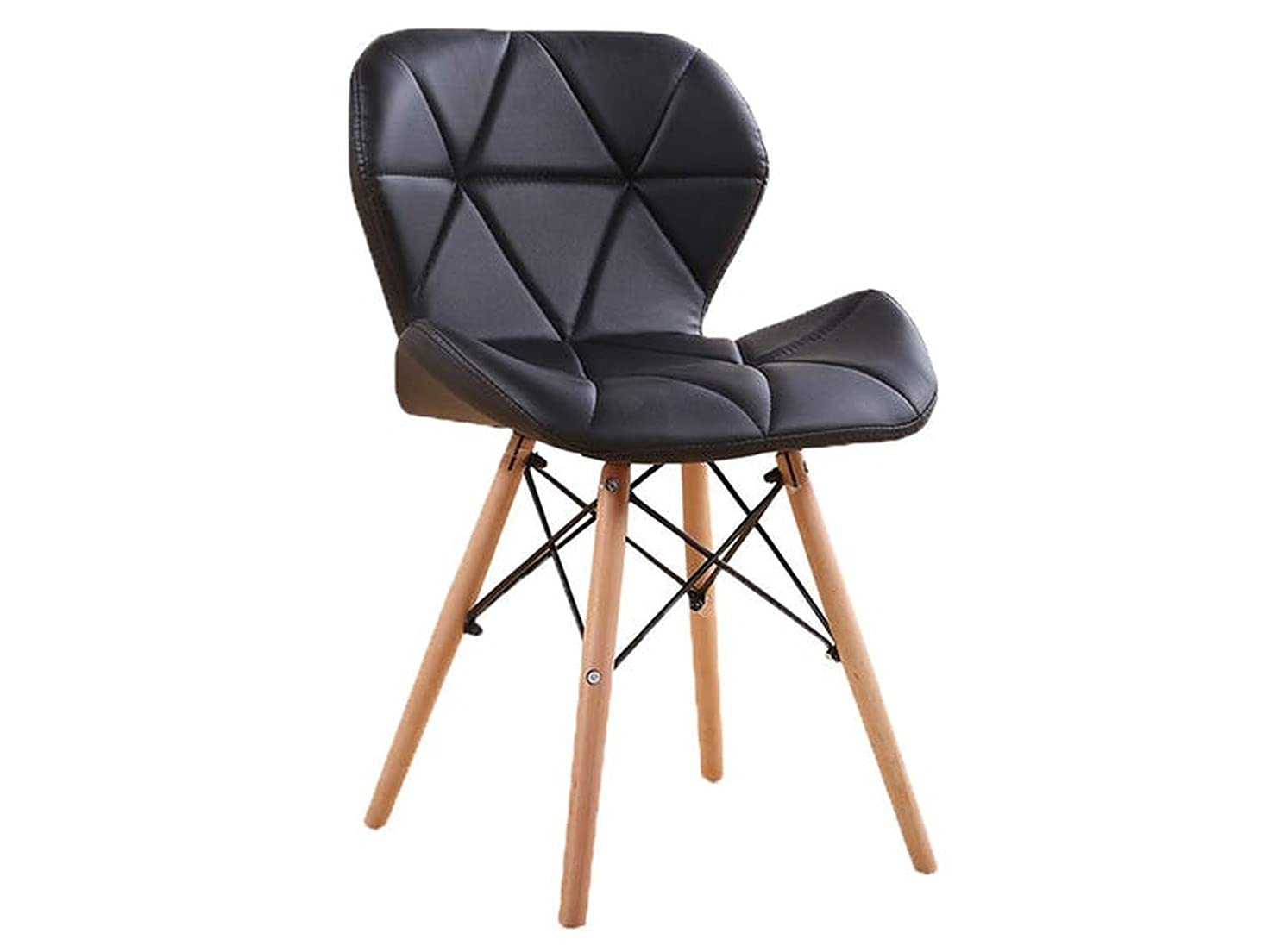 MY ART DESIGN - FAUX LEATHER BLACK CHAIR FOR CAFE, OFFICE, HOTEL, HOME, LIVING ROOM, DINING ROOM, BED ROOM, SIDE CHAIR, ACCENT CHAIR MODERN & DESIGNER CHAIR