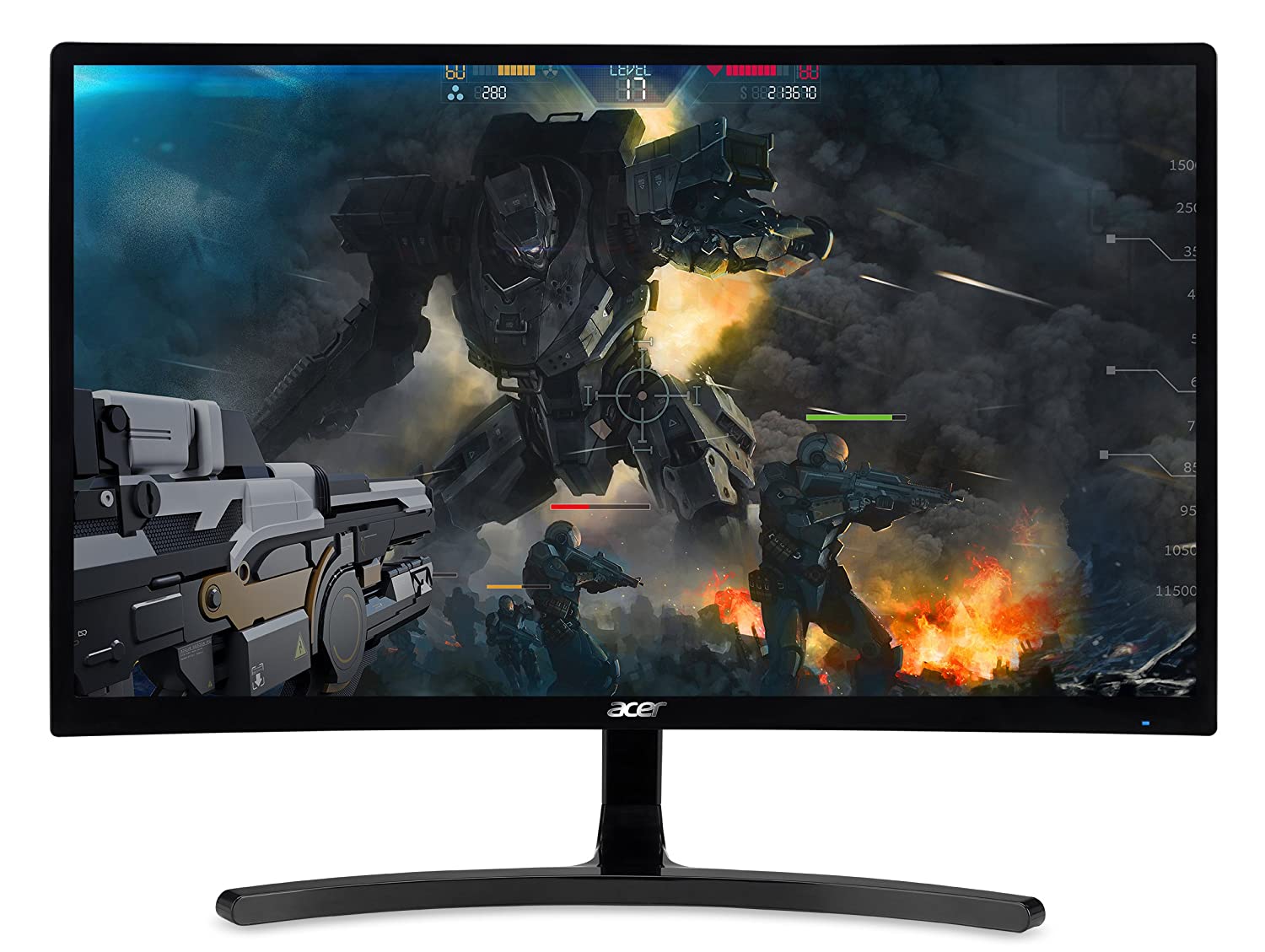 ACER GAMING MONITOR 23.6” CURVED ED242QR ABIDPX 1920 X 1080 144HZ REFRESH RATE AMD FREESYNC TECHNOLOGY (DISPLAY PORT, HDMI & DVI PORTS),BLACK