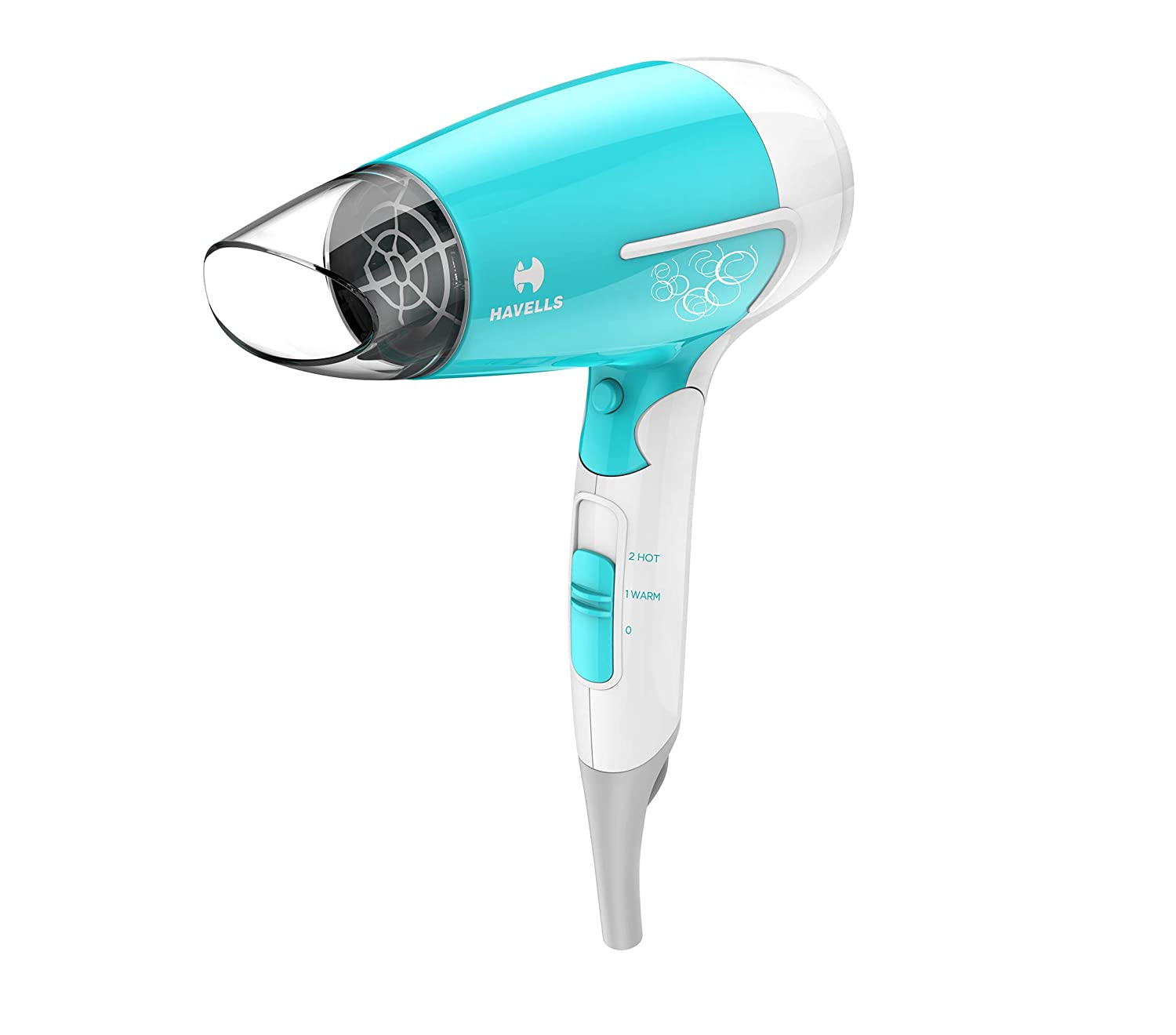 HAVELLS HD3151 1200 WATTS FOLDABLE HAIR DRYER, 3 HEAT (HOT/COOL/WARM) SETTINGS WITH COOL SHOT BUTTON (TURQUOISE)