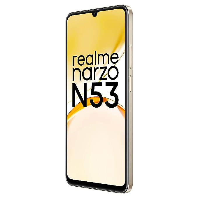 REALME NARZO N53 (FEATHER GOLD, 6GB+128GB) 33W SEGMENT FASTEST CHARGING | SLIMMEST PHONE IN SEGMENT | 90 HZ