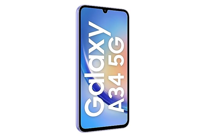 SAMSUNG GALAXY A34 5G (AWESOME VIOLET, 8GB, 256GB STORAGE) | 48 MP NO SHAKE CAM (OIS) | IP67 | GORILLA GLASS 5 | VOICE FOCUS | TRAVEL ADAPTER TO BE PURCHASED SEPARATELY