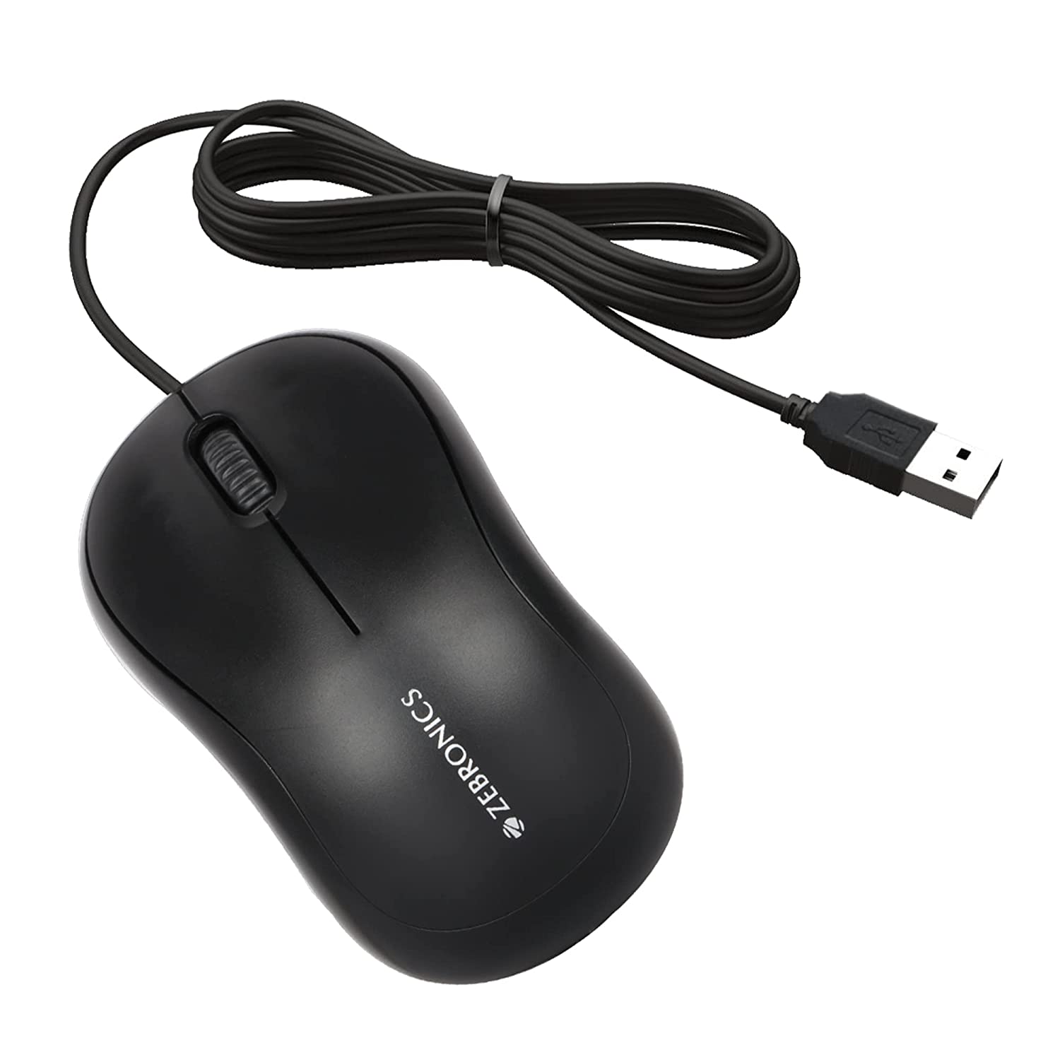 ZEBRONICS ZEB-COMFORT WIRED USB MOUSE, 3-BUTTON, 1000 DPI OPTICAL SENSOR, PLUG & PLAY, FOR WINDOWS/MAC, BLACK