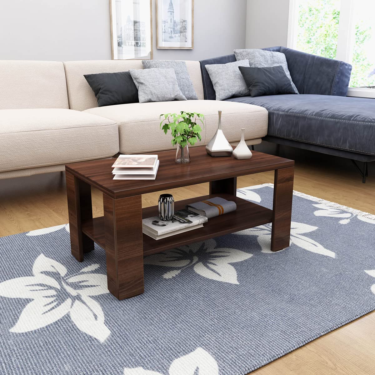 HOME CENTRE HELIOS BILL ENGINEERED WOOD COFFEE TABLE, DARK ACACIA