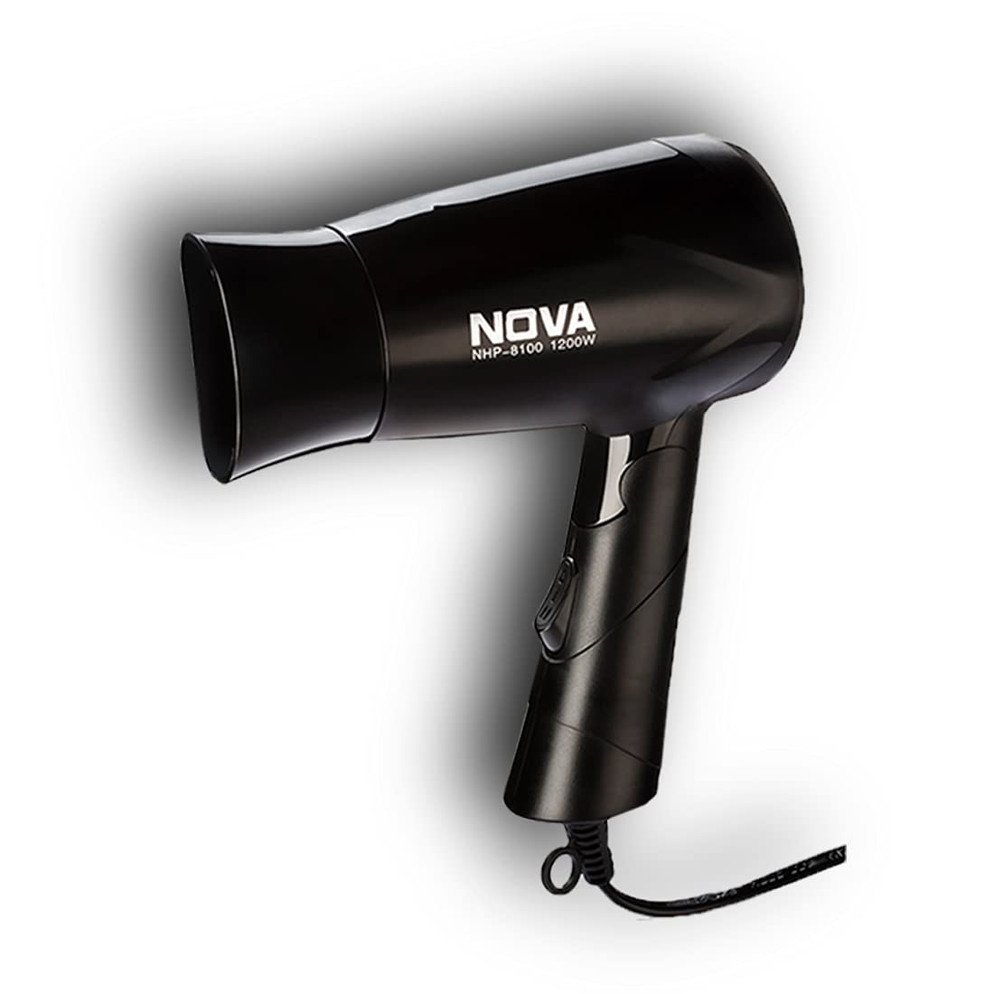 NOVA NHP 8100 SILKY SHINE 1200 WATTS HOT AND COLD FOLDABLE HAIR DRYER- BLACK