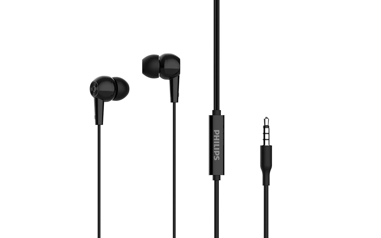 PHILIPS Audio TAE1126 Wired in Ear Earphones with mic, 10 mm Driver, Powerful bass and Clear Sound, Black