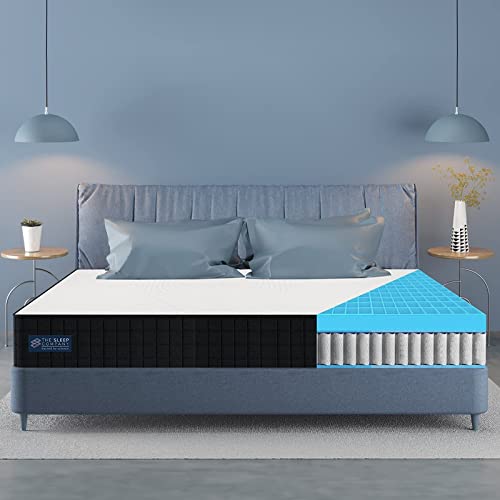 THE SLEEP COMPANY SMARTGRID LUXE HYBRID 8 INCH POCKTED SPRING KING SIZE MATTRESS 75X72X8