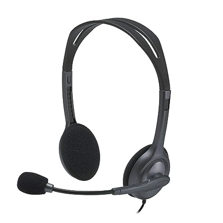 LOGITECH H111 WIRED ON EAR HEADPHONES WITH MIC BLACK