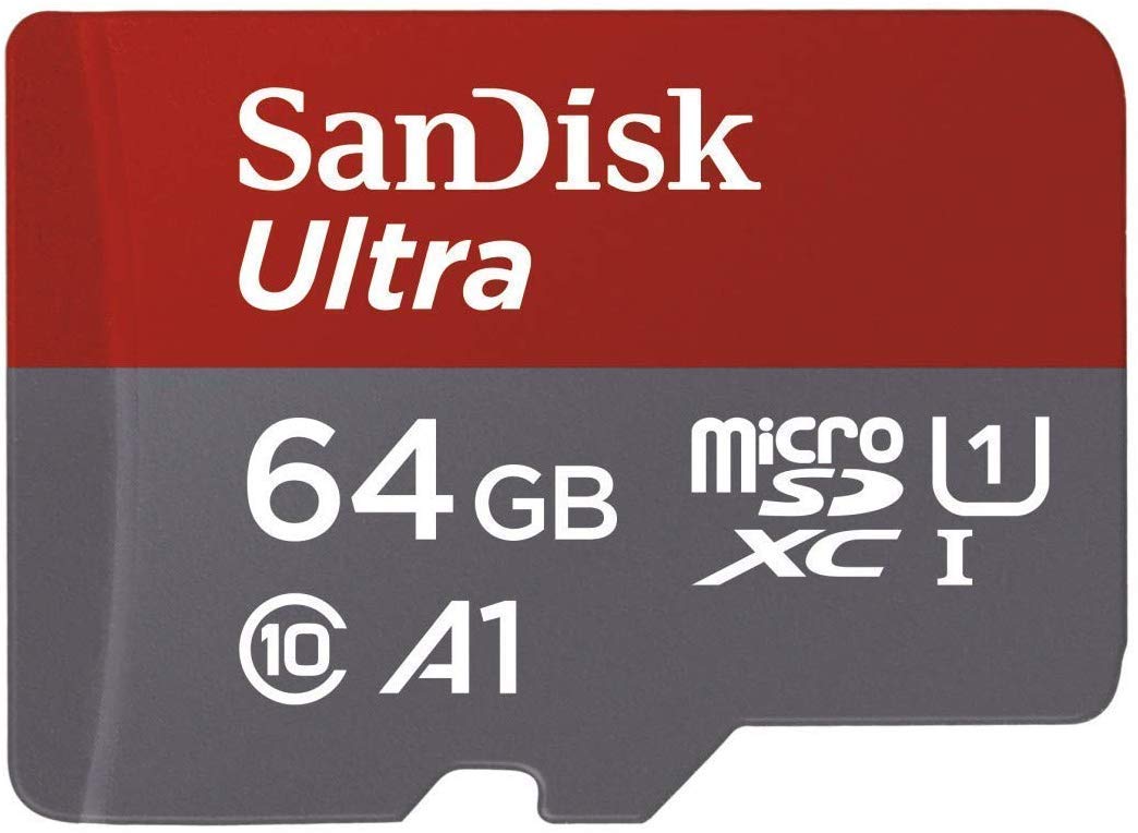 SANDISK 64GB CLASS 10 MICROSDXC MEMORY CARD WITH ADAPTER (SDSQUAR-064G-GN6MA)