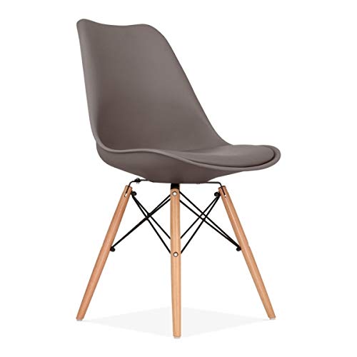 FINCH FOX EAMES REPLICA NORDAN DSW STYLISH MODERN FURNITURE PLASTIC CHAIRS WITH CUSHION BROWN COLOUR