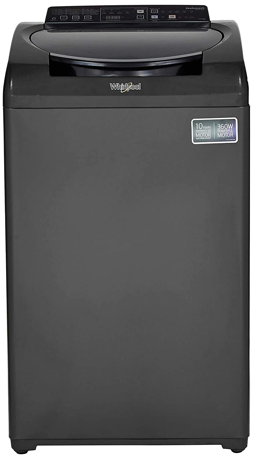 WHIRLPOOL 7.5 KG FULLY-AUTOMATIC TOP LOADING WASHING MACHINE WITH IN-BUILT HEATER (STAINWASH ULTRA SC 10 YMW, GREY, HARD WATER WASH)