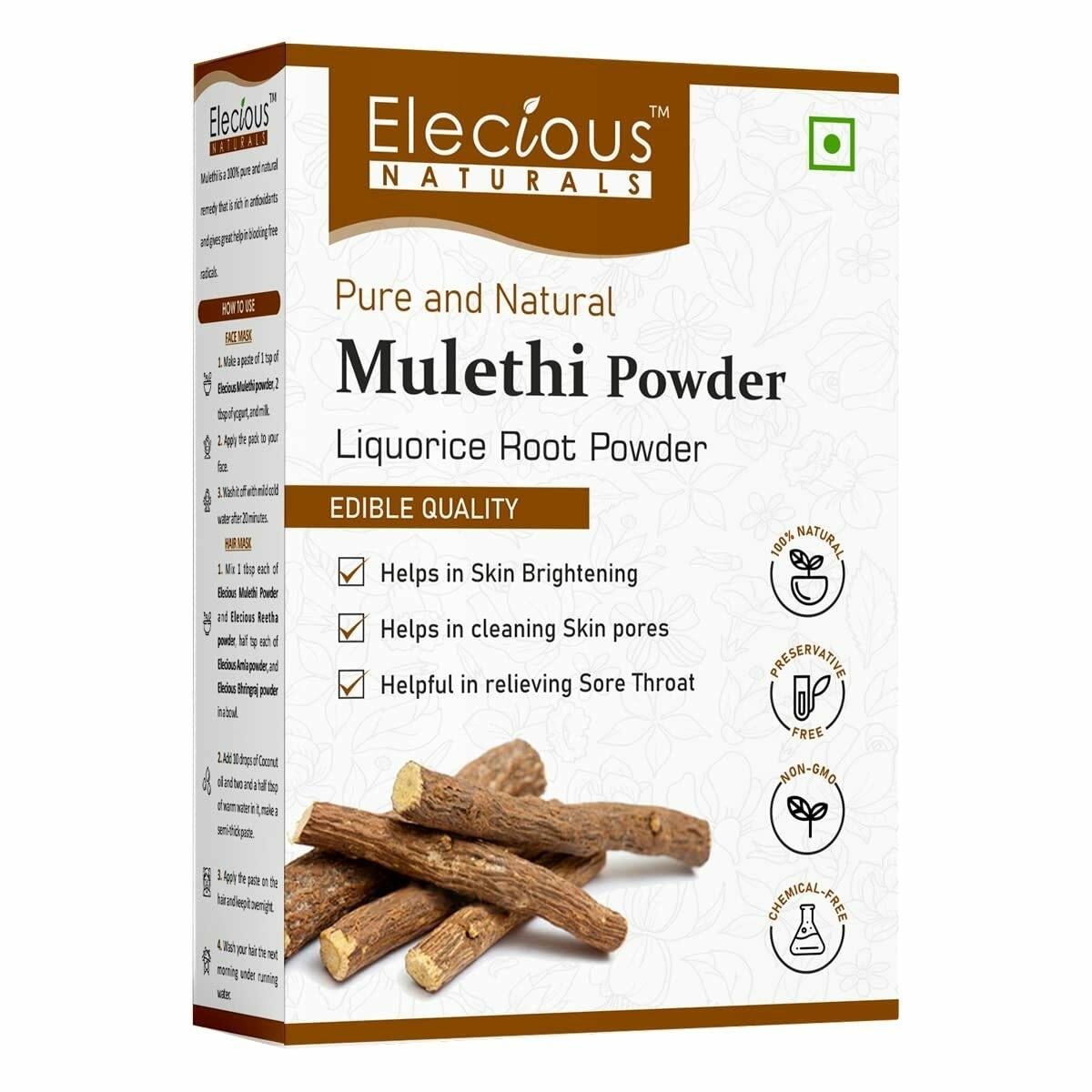 ELECIOUS MULETHI POWDER FOR BODY, SKIN, FACE AND HAIR (200 GRAMS)