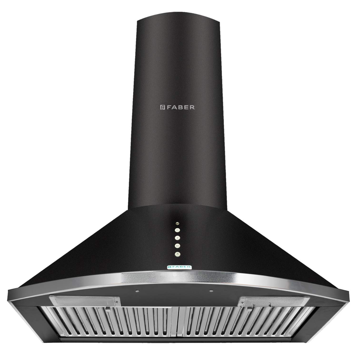 FABER 60 CM 1000 M³/HR PYRAMID KITCHEN CHIMNEY (HOOD CLASS PLUS PB BK LTW 60, 2 BAFFLE FILTERS,BLACK)