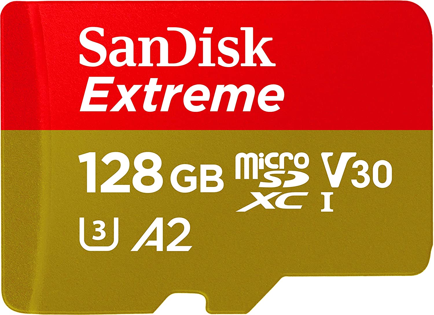 SANDISK 128GB EXTREME MICROSDXC, U3, C10, V30, UHS 1, 160MB/S R, 90MB/S W, A2 CARD FOR 4K VIDEO REC ON SMARTPHONES, ACTION CAMS & DRONES, SDSQXA1