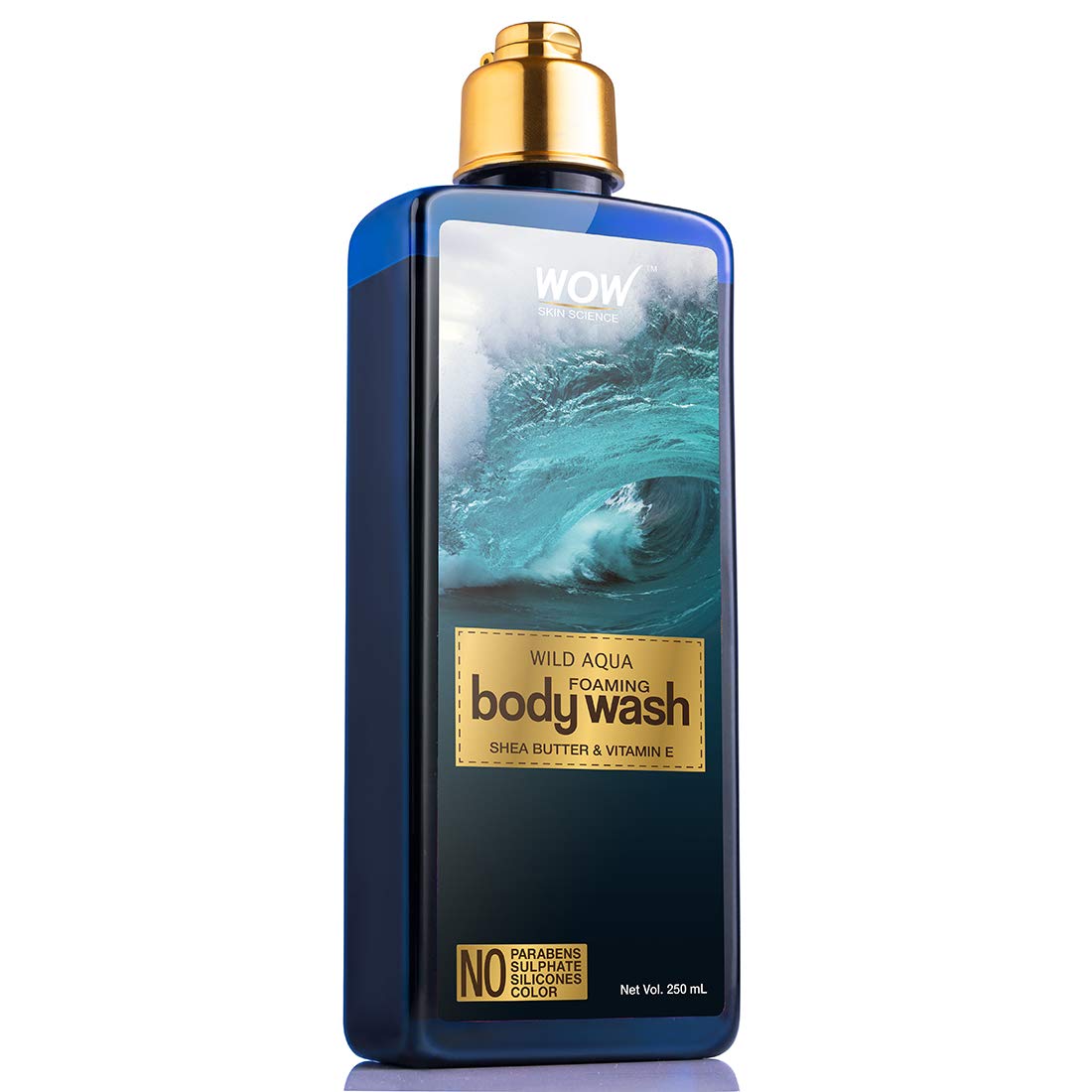 WOW SKIN SCIENCE WILD AQUA FOAMING BODY WASH - NO PARABENS, SULPHATE, SILICONES & COLOR, 250 ML