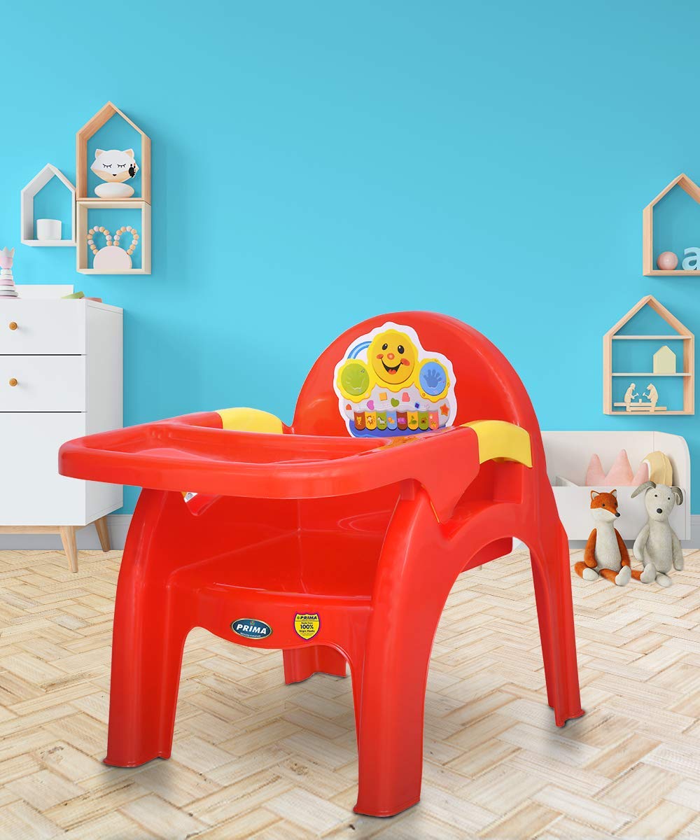 PRIMA DETACHABLE BABY DESK PLASTIC CHAIR 130 | SWINGS | HIGH CHAIR | EATING | FEEDING | STUDY | KIDS | TODDLERS BOOSTER SEAT WITH SAFETY TRAY FOR 6 MONTHS TO 5 YEARS AGE KIDS