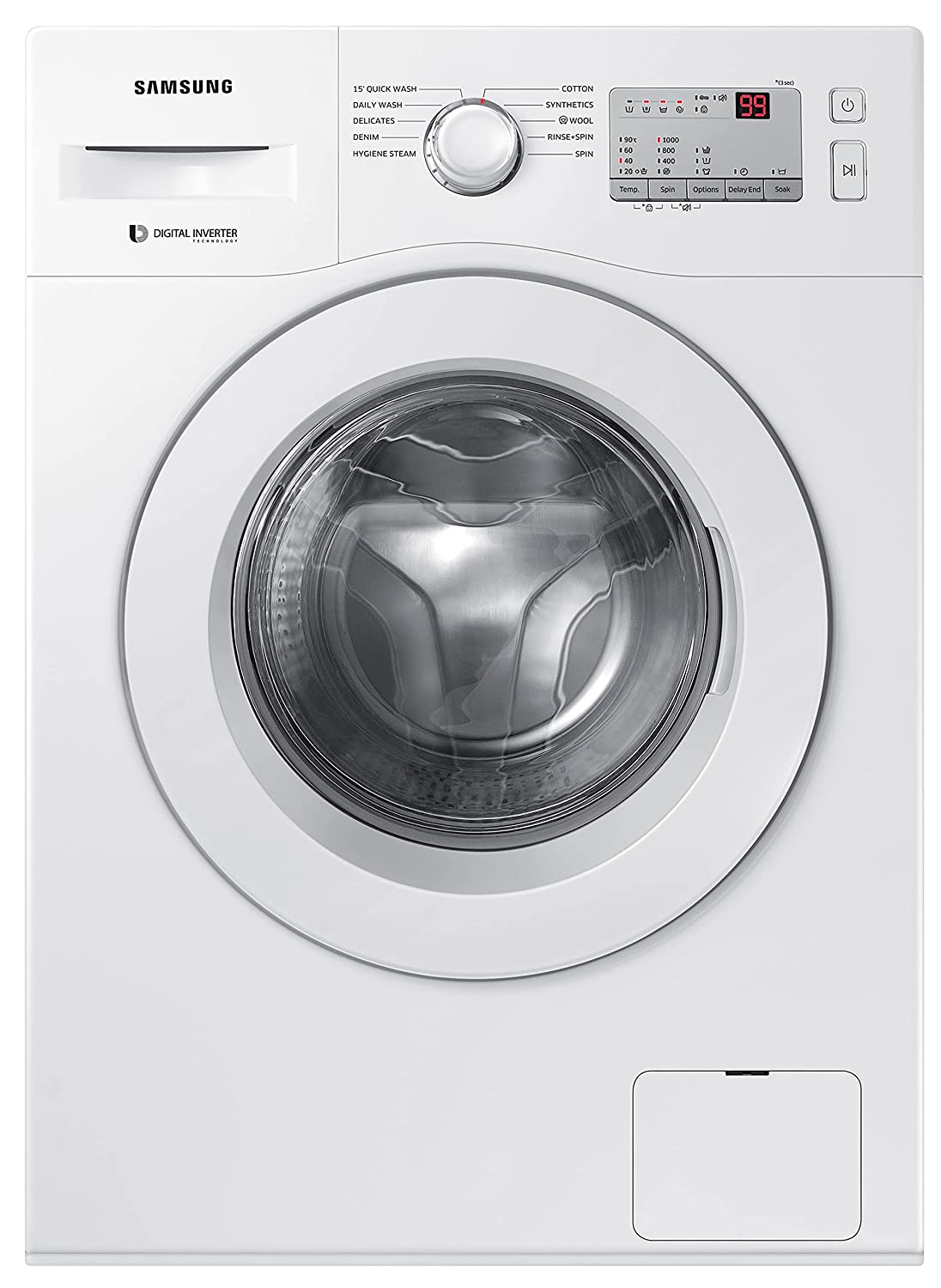 SAMSUNG 6.0 KG INVERTER 5 STAR FULLY-AUTOMATIC FRONT LOADING WASHING MACHINE (WW60R20GLMA/TL, WHITE, HYGIENE STEAM)