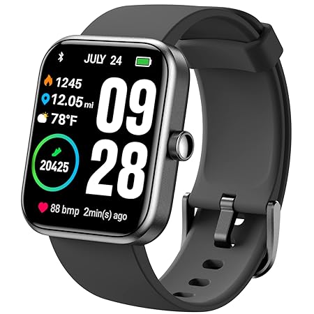 TOZO S2 SMART WATCH ALEXA BUILT-IN FITNESS TRACKER WITH HEART RATE AND BLOOD OXYGEN MONITOR, SLEEP MONITOR 5ATM WATERPROOF 1.69-INCH HD COLOR TOUCHSCREEN FOR MEN WOMEN COMPATIBLE WITH IPHONE & ANDROID